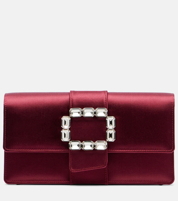  Manolo Blahnik Manolo Blahnik Maycapjou Embellished Satin Clutch 