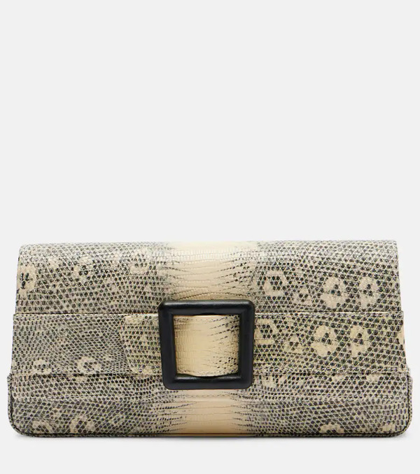  Manolo Blahnik Manolo Blahnik Maygot Snake-effect Leather Clutch 