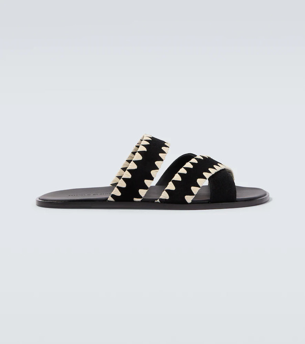  Manolo Blahnik Manolo Blahnik Nello Suede Sandals 