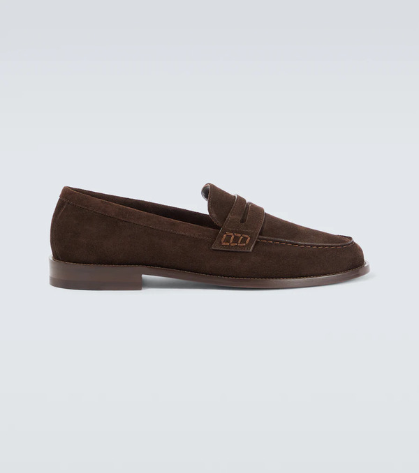  Manolo Blahnik Manolo Blahnik Perry Suede Penny Loafers 