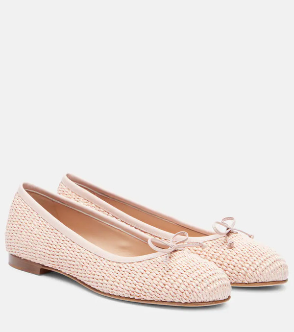  Manolo Blahnik Manolo Blahnik Veralli Raffia Ballet Flats 