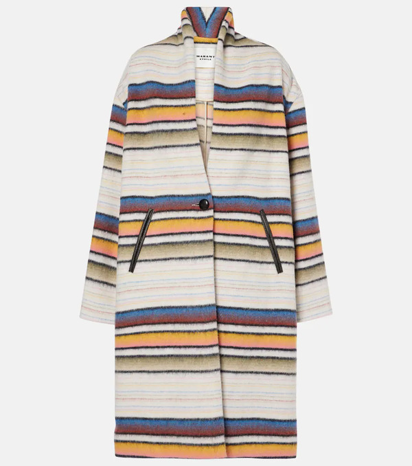  Marant Etoile Marant Etoile Striped Wool-blend Coat 