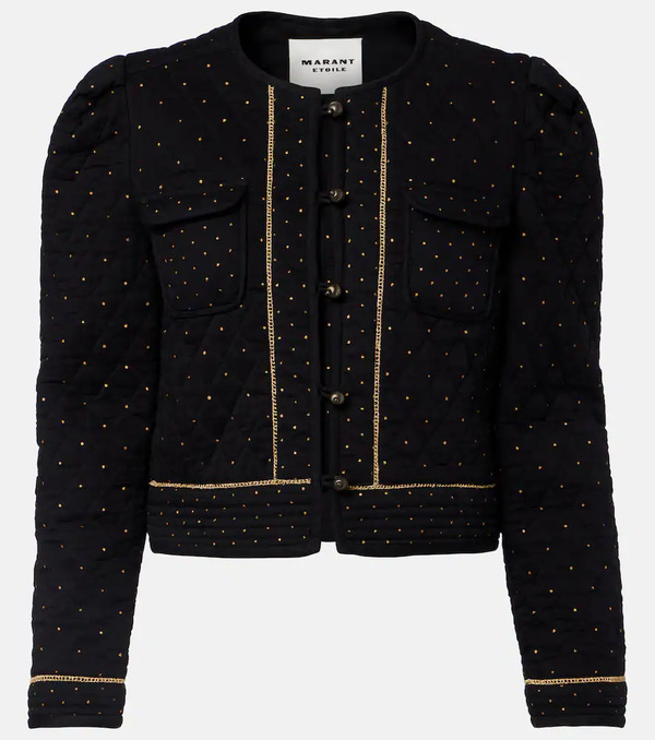  Marant Etoile Marant Etoile Vania Embellished Cropped Cotton Jacket 