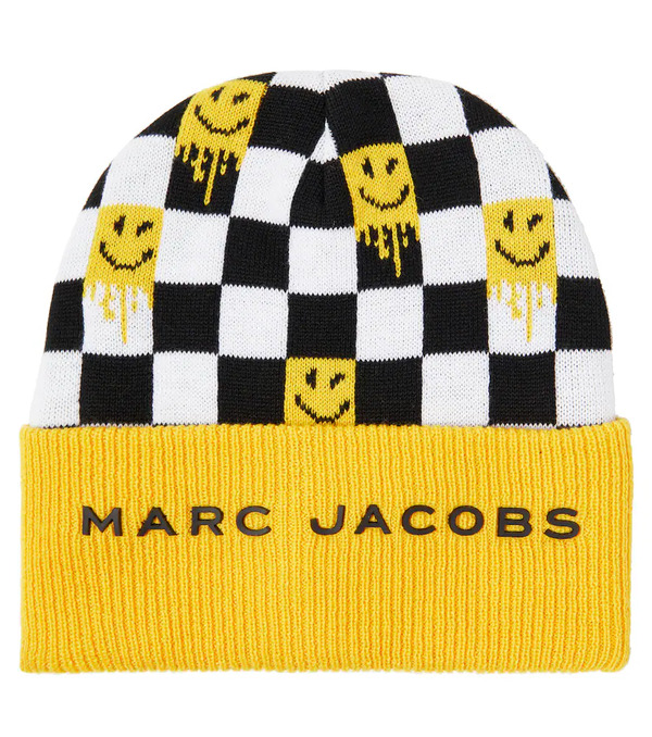  Marc Jacobs Kids Marc Jacobs Kids Checked Intarsia Beanie 