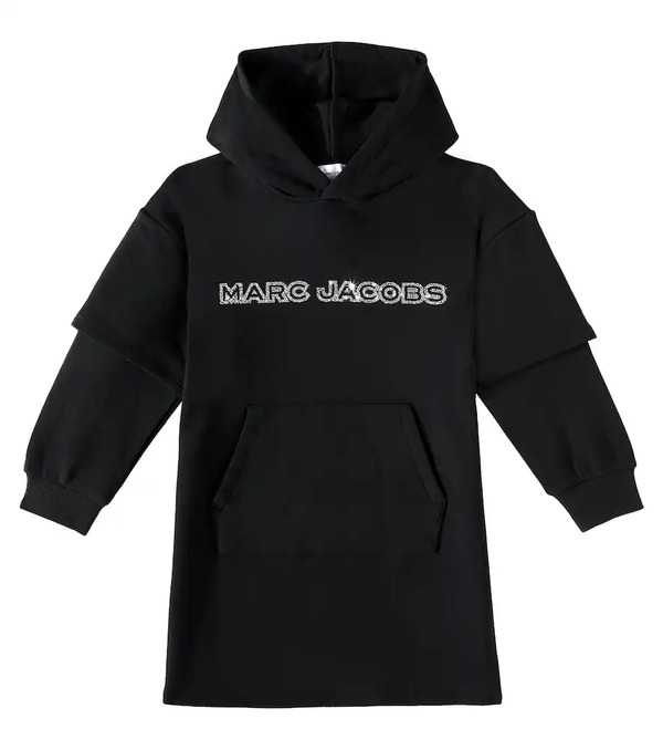  Marc Jacobs Kids Marc Jacobs Kids Logo Embellished Cotton Sweatshirt Dress 