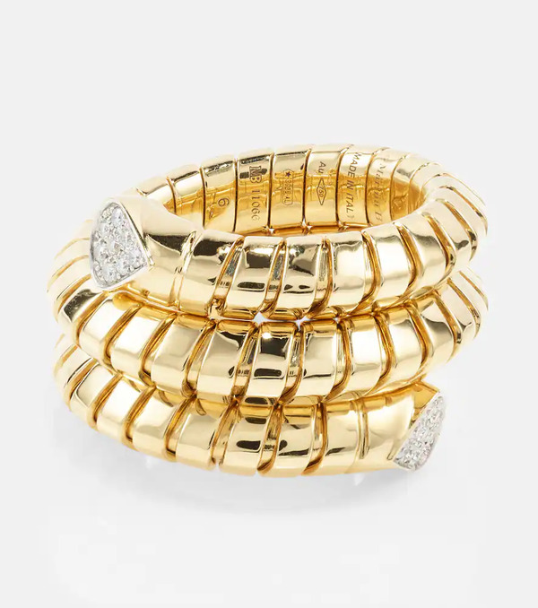  Marina B Marina B Trisola 18kt Gold Ring With Diamonds 