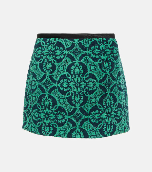  Marine Serre Marine Serre Jacquard High-rise Cotton Miniskirt 