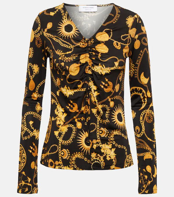 Marine Serre Marine Serre Printed Ruched Top 