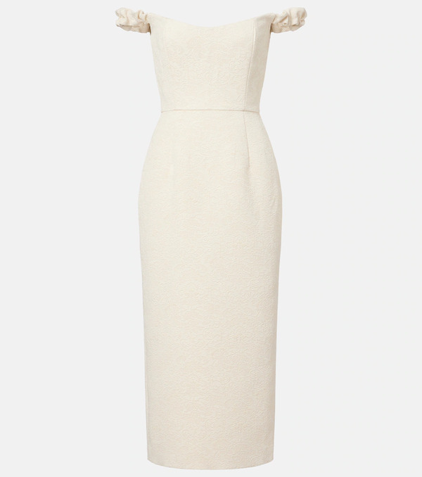  Markarian Markarian Bridal Amina Wool-blend Jacquard Midi Dress 