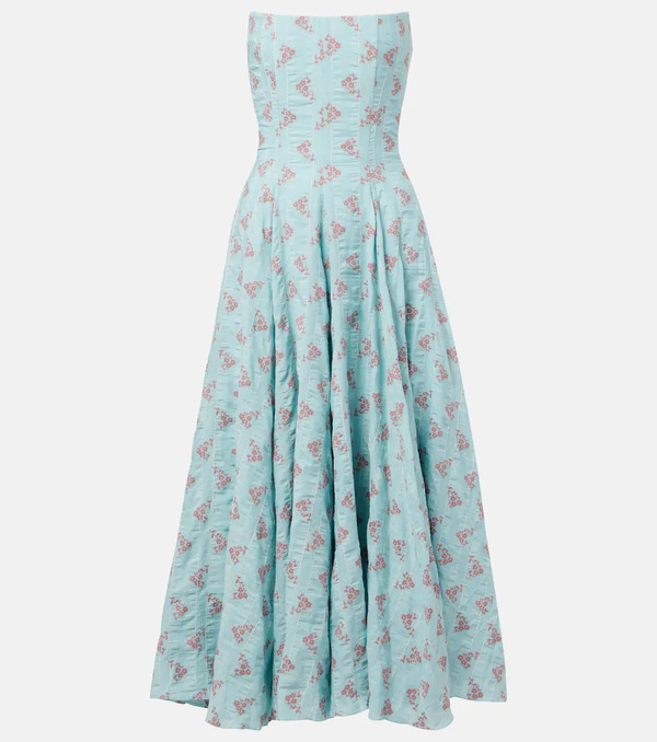  Markarian Markarian Rousseau Floral Cotton-blend Midi Dress 