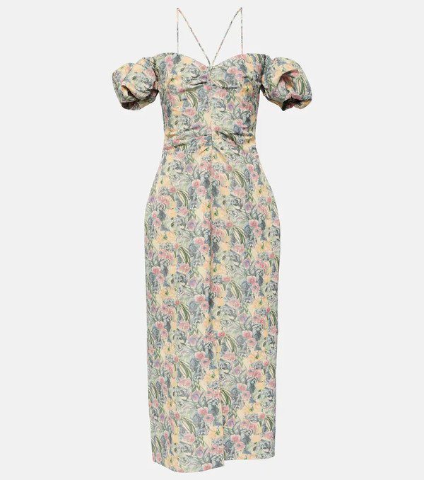  Markarian Markarian Ruched Off-shoulder Midi Dress 