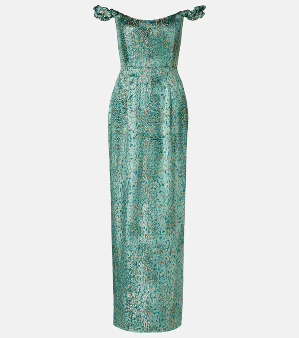  Markarian Markarian Yolanda Off-shoulder Brocade Gown 