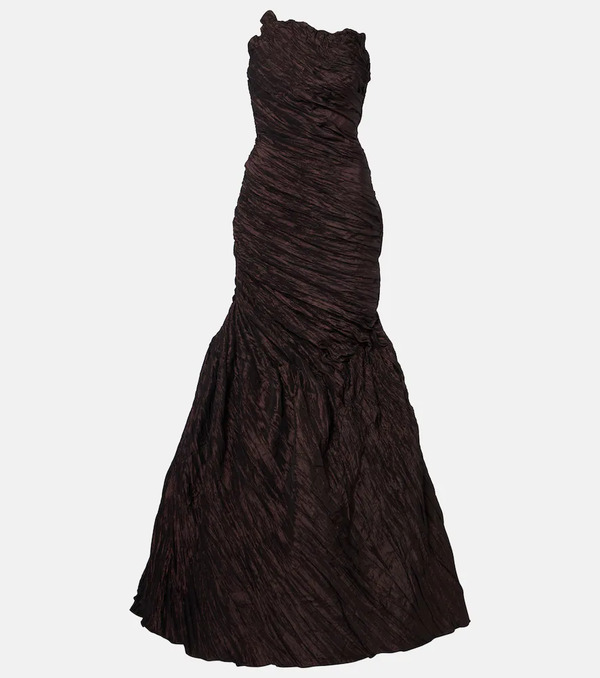  Marmar Halim Marmar Halim Draped Off-shoulder Corset Gown 