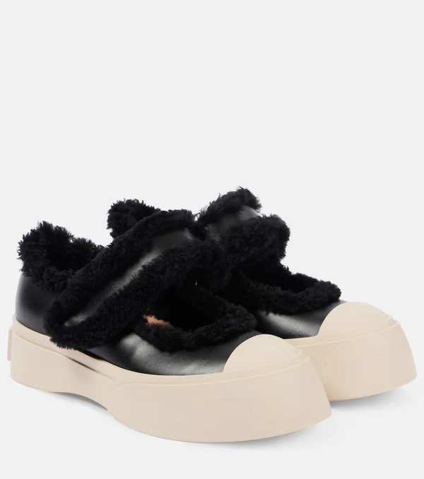  Marni Marni Pablo Shearling-lined Leather Sneakers 