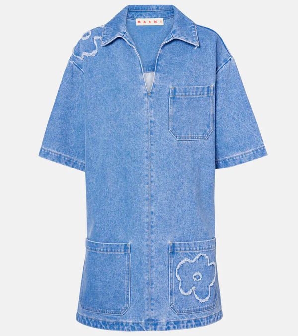  Marni Marni Patch-appliquã© Denim Minidress 