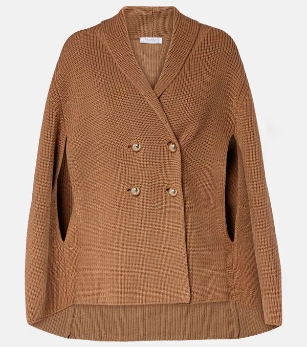  Max Mara Max Mara Agenzia Double-breasted Virgin Wool Cape 