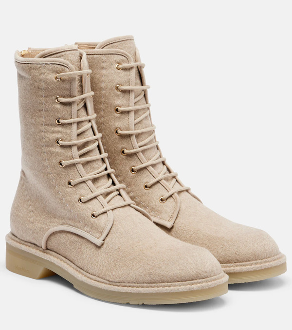  Max Mara Max Mara Baker Cashmere Combat Boots 