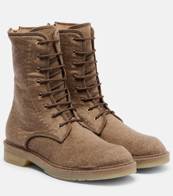  Max Mara Max Mara Baker Cashmere Combat Boots 
