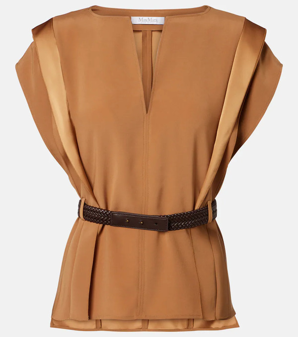  Max Mara Max Mara Belted Crãªpe Top 