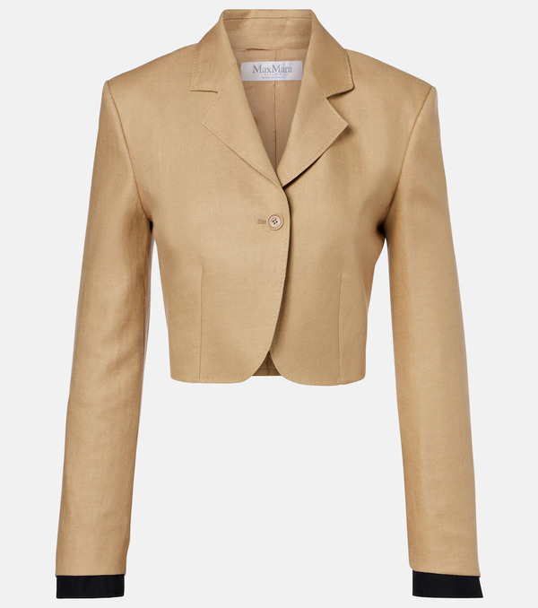  Max Mara Max Mara Buono Cropped Linen Blazer 