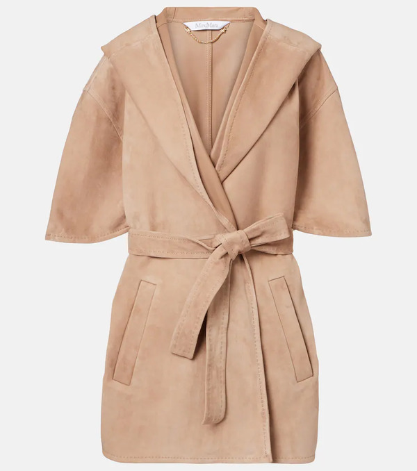  Max Mara Max Mara Chiffon Suede Wrap Jacket 