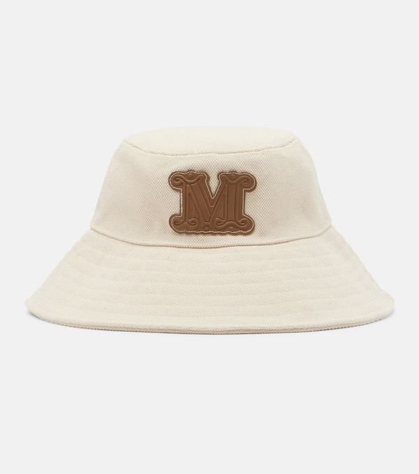  Max Mara Max Mara Gondola Leather-trimmed Canvas Bucket Hat 