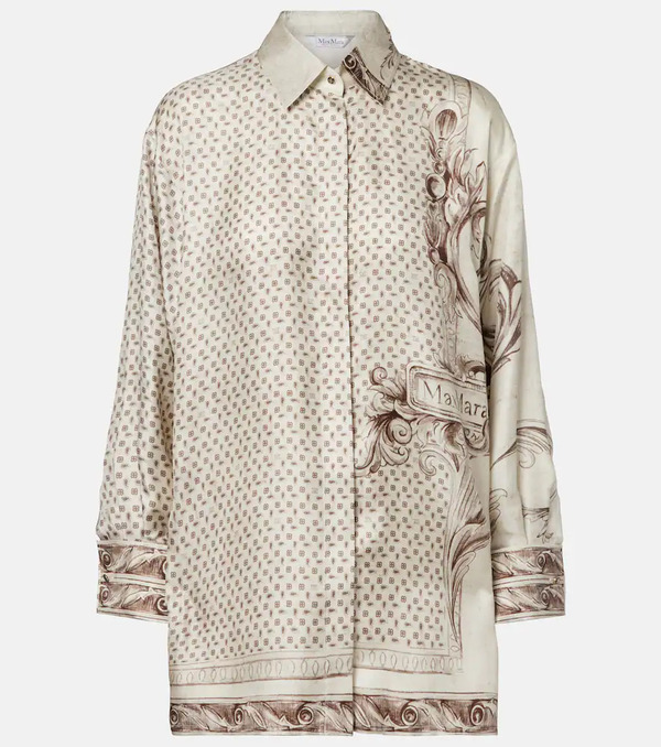  Max Mara Max Mara Grado Printed Silk Satin Shirt 