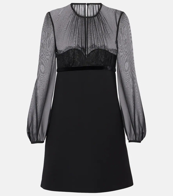 Max Mara Max Mara Jader Sablã© And Silk Georgette Minidress 