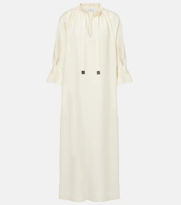  Max Mara Max Mara Jene Linen And Silk-blend Maxi Dress 