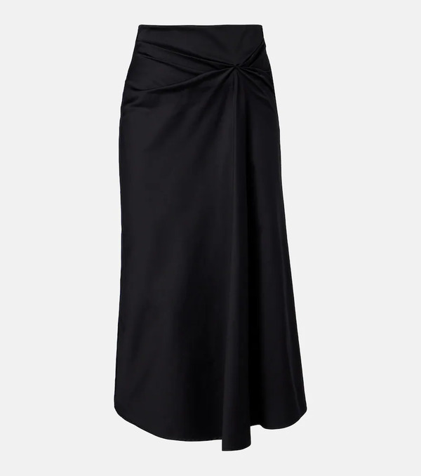  Max Mara Max Mara Paggi Gathered Cotton-blend Midi Skirt 