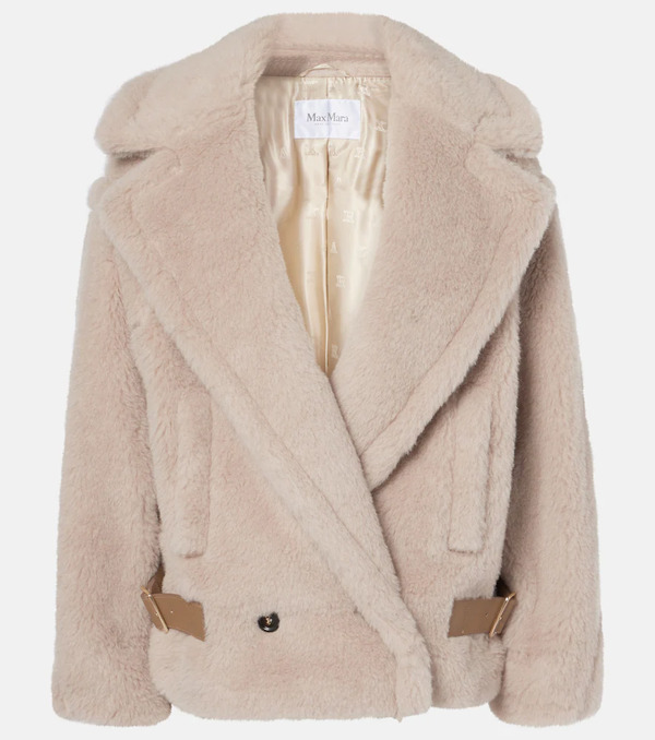  Max Mara Max Mara Radice Alpaca, Wool, And Silk Teddy Jacket 