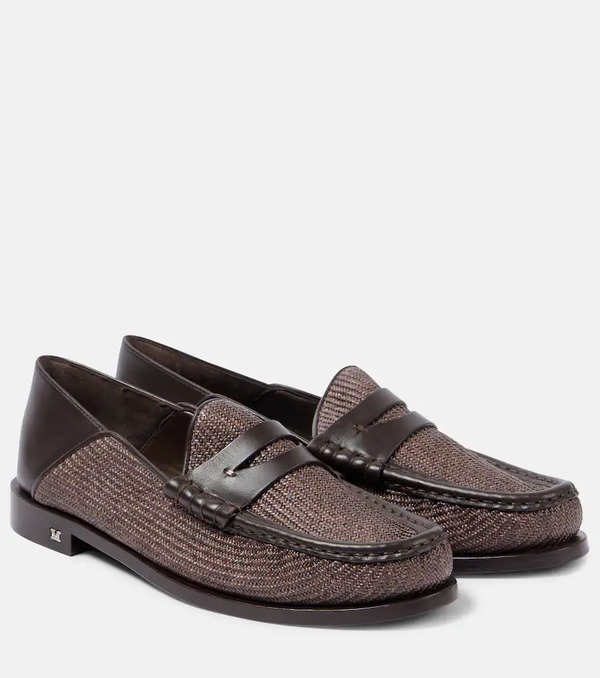  Max Mara Max Mara Raffia-effect Penny Loafers 