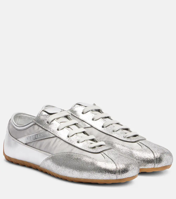  Mcqueen Mcqueen Boxe Metallic Leather Sneakers 