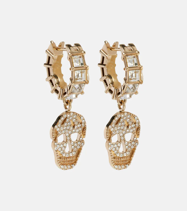  Mcqueen Mcqueen Crystal-embellished Drop Earrings 