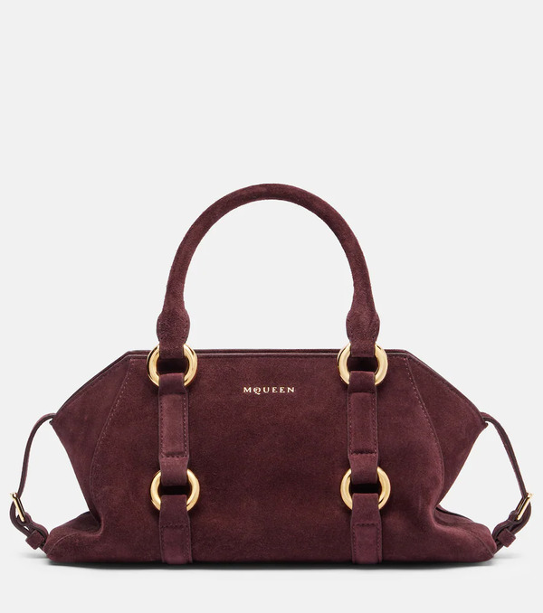  Mcqueen Mcqueen Farringdon Small Suede Tote Bag 