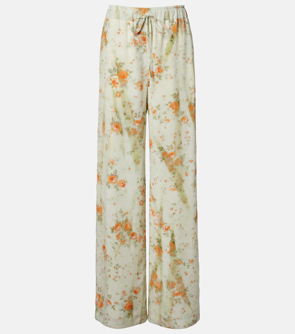  Mcqueen Mcqueen Floral Wide-leg Pants 