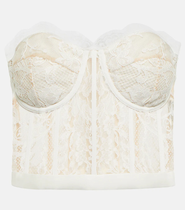  Mcqueen Mcqueen Guipure Lace Bustier 
