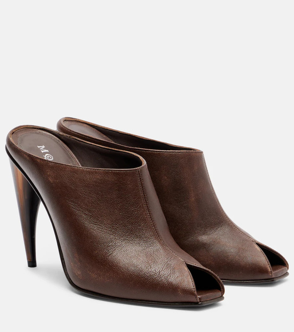  Mcqueen Mcqueen Horn Leather Mules 