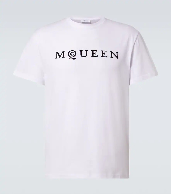  Mcqueen Mcqueen Logo Printed Cotton T-shirt 