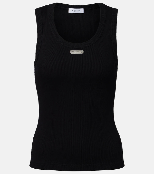  Mcqueen Mcqueen Logo Ribbed-knit Tank Top 