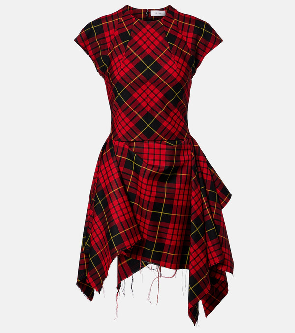  Mcqueen Mcqueen Macqueen Tartan Asymmetric Minidress 