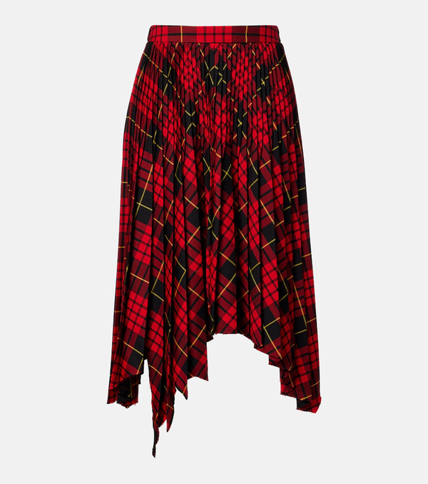  Mcqueen Mcqueen Macqueen Tartan Pleated Midi Skirt 