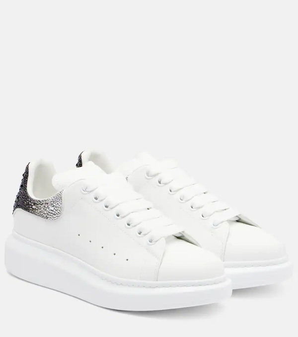  Mcqueen Mcqueen Oversized Embellished Leather Sneakers 