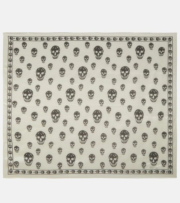  Mcqueen Mcqueen Skull Silk Scarf 
