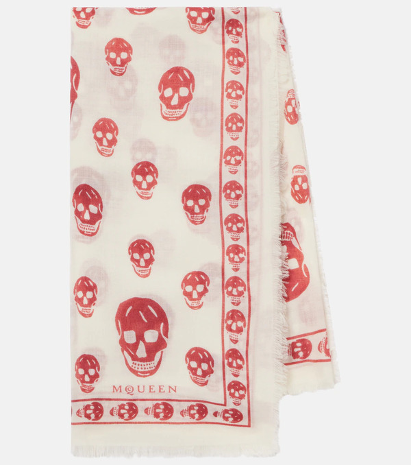  Mcqueen Mcqueen Skull Wool Scarf 