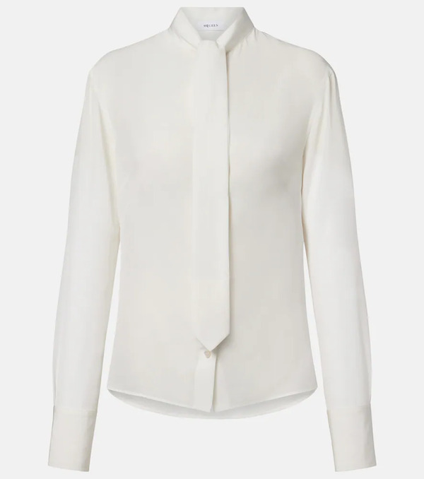  Mcqueen Mcqueen Tie-neck Crãªpe De Chine Blouse 