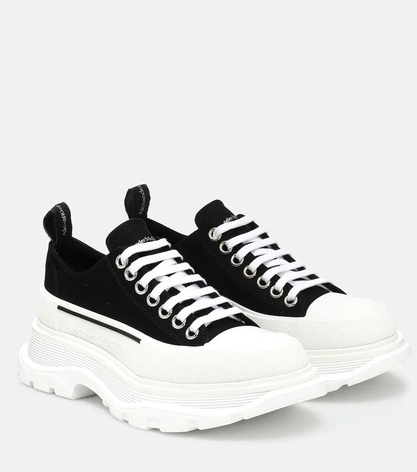  Mcqueen Mcqueen Tread Slick Canvas Platform Sneakers 