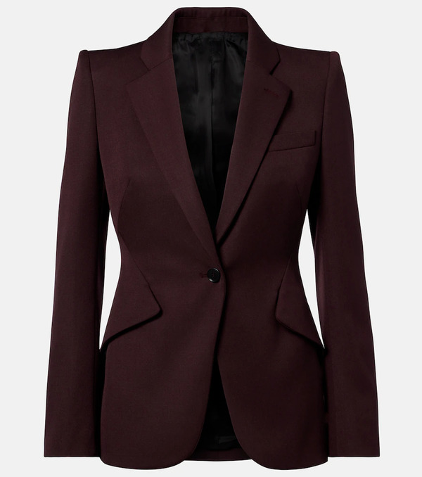  Mcqueen Mcqueen Wool Grain De Poudre Blazer 