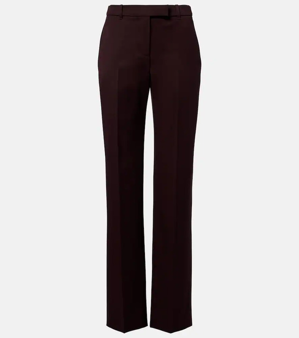  Mcqueen Mcqueen Wool Grain De Poudre Straight Pants 