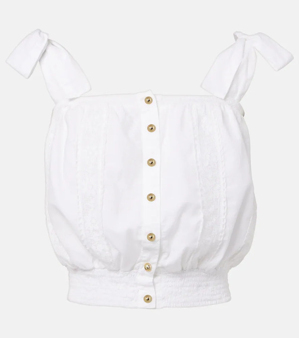  Melissa Odabash Melissa Odabash Giulia Lace-trimmed Cotton Top 